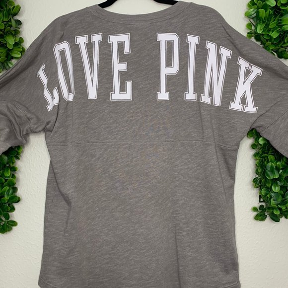PINK Victoria's Secret Long Sleeve Sweater Size- M Color- Grey - Picture 4 of 6